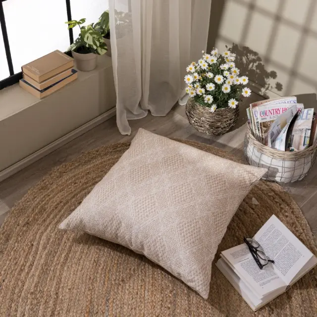 Μαξιλαροθήκη Treviso 02 TEORAN 65x65cm δαπέδου με γέμιση 3