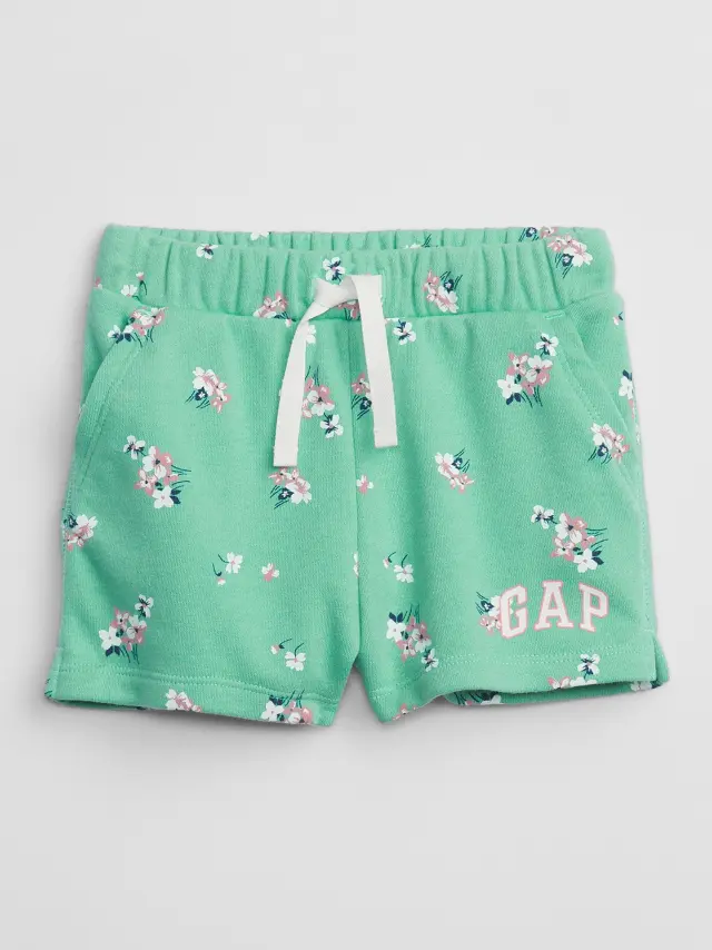 Πράσινο BabyGap Logo Print Pull-On Σορτς CARIBE GREEN