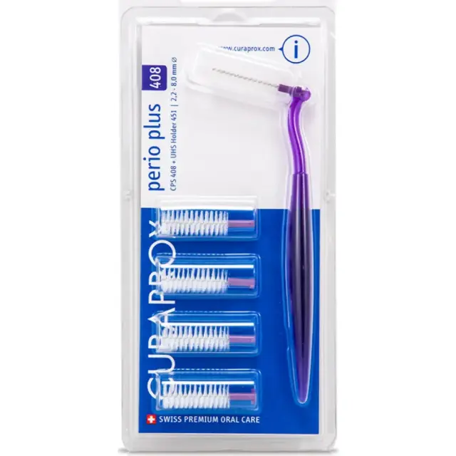 Curaprox Perio Plus Ανταλλακτικά για Μεσοδόντια Βουρτσάκια με Λαβή 2.2mm Μωβ 5τμχ