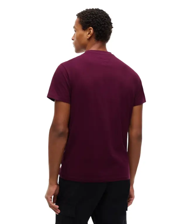 Tommy Hilfiger - Ανδρικό T-shirt Logo Tee Ext Chest Slim Fit DM0DM23558-V11 Μπορντό 3
