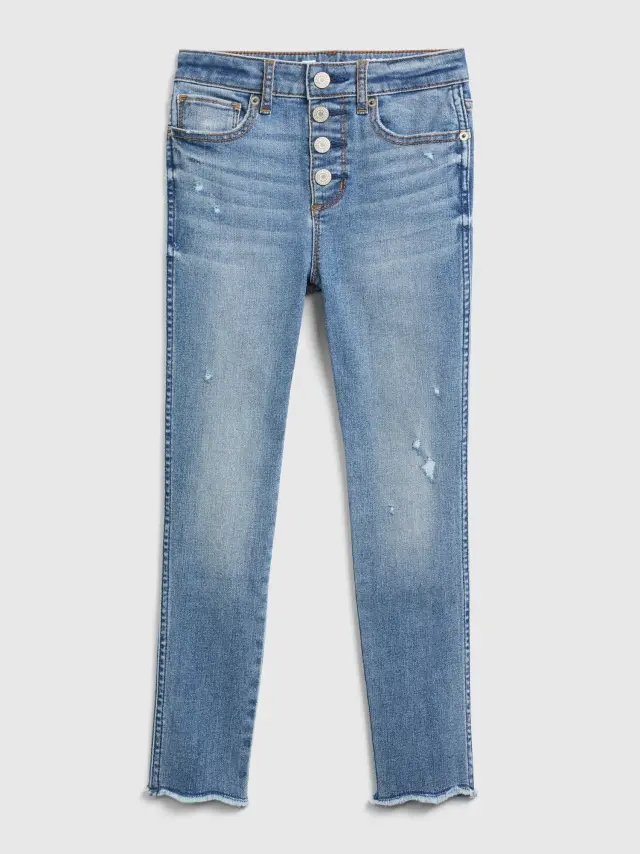 Παιδικό High Rise Distressed Ankle Jegging Παντελόνι με Max Stretch medium wash