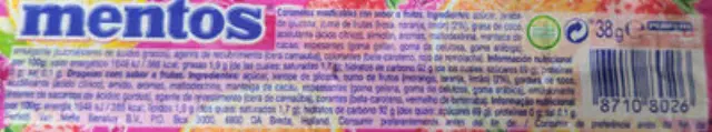 Mentos Καραμέλες με Γεύση Φρούτων 38gr 1 τμχ 2
