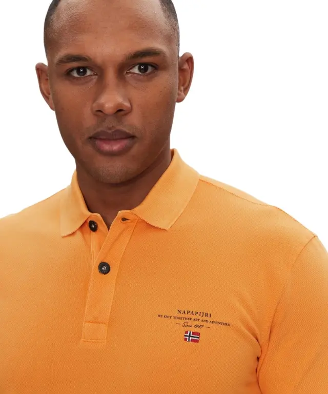 Napapijri - Ανδρική Μπλούζα Κοντομάνικη Polo Elbas Regular Fit NP0A4GB4-A70 Πορτοκαλί - M 3
