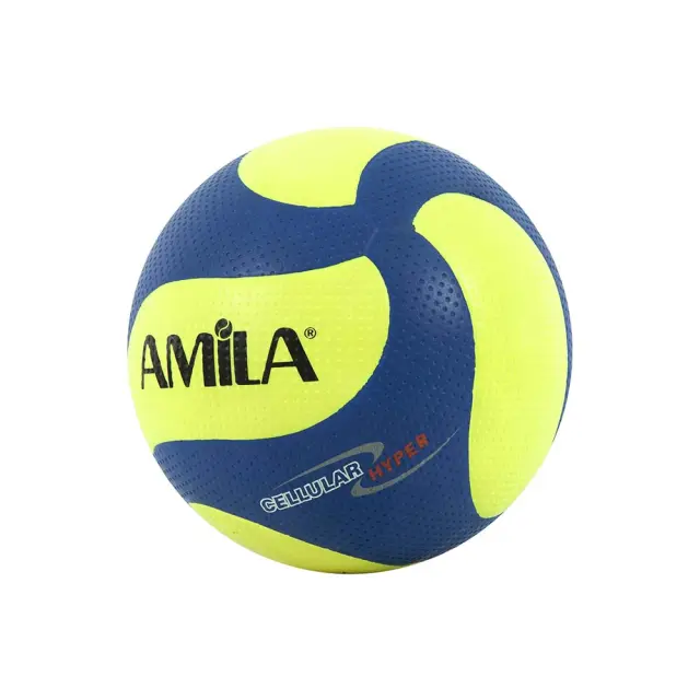 Amila Adult Cellular Hyper Size 5 Rubber Beach Volley Ball Μπλε - Κίτρινο 41631 (Amila)