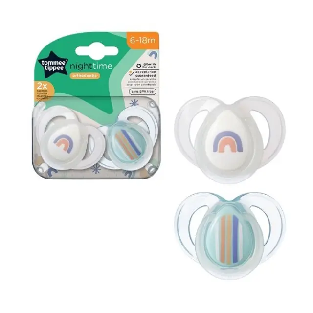 Tommee Tippee Night Time Πιπίλες (6-18 μηνών) 2pcs 2