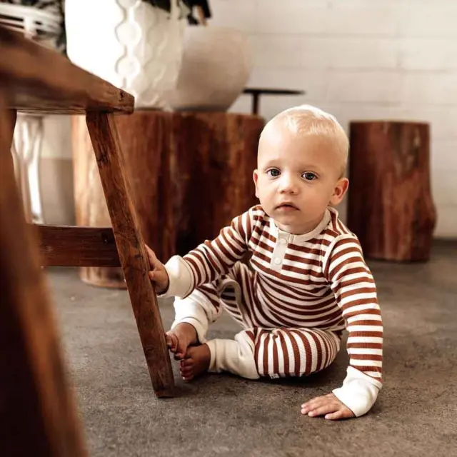 Snuggle Hunny Biscuit Stripe Organic Growsuit 0 - 3 μηνών 3