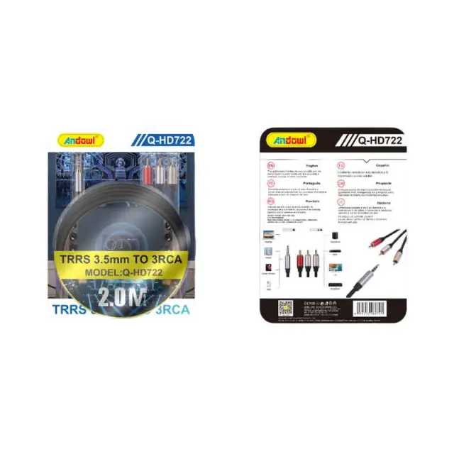 Andowl Καλώδιο ήχου TRRS 3.5mm σε 3RCA 2.0M Q-HD722 - Audio cable 075900