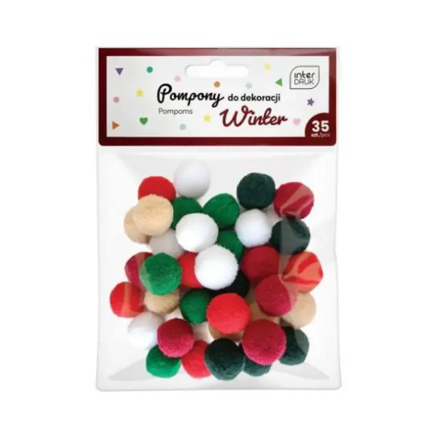Interdruk Pompoms Χρωματιστά Winter 35 τεμ. (3375