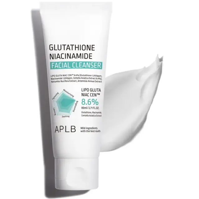 APLB Glutathione & Niacinamide Facial Cleanser 80ml – Ενυδατικό Γαλάκτωμα Καθαρισμού για Λάμψη & Καταπράυνση 80 ml