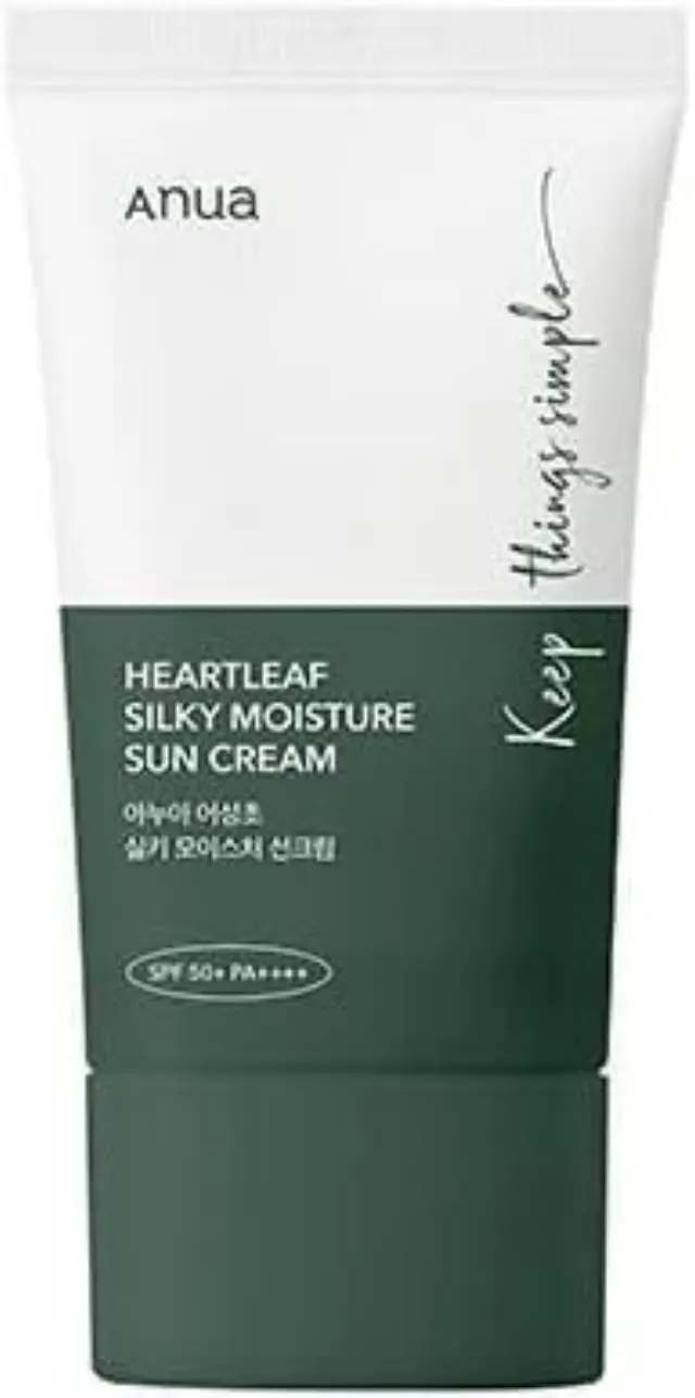 Anua Heartleaf Silky Moisture Sun Cream Αντηλιακή κρέμα για ευαίσθητο δέρμα SPF50+ PA++++ 50ml