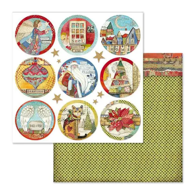 Χαρτί Scrapbooking Stamperia Διπλής Όψης - Christmas Rounds - 31x30cm