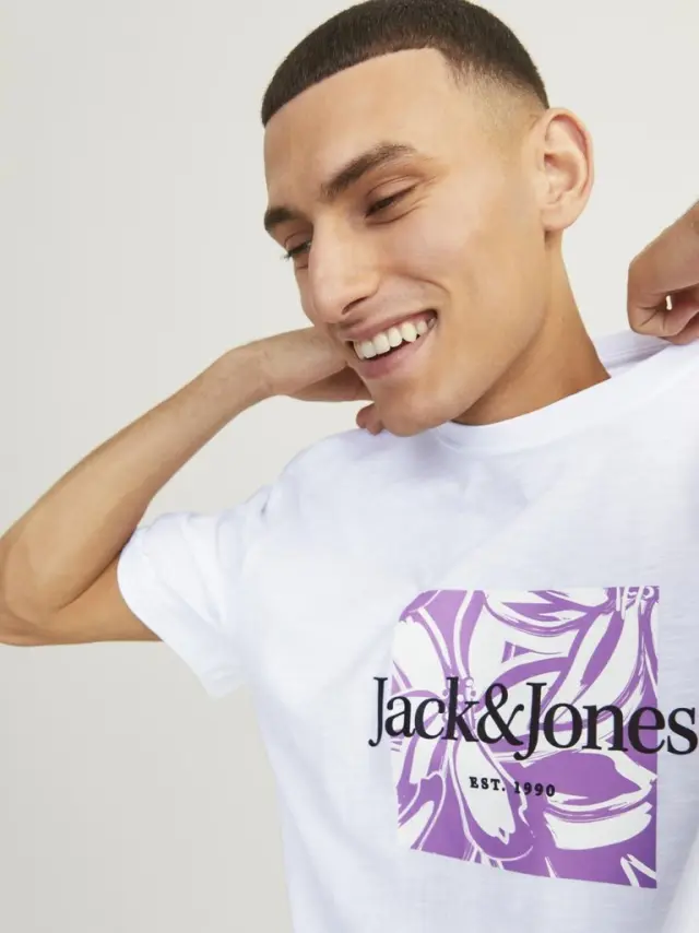 JORLAFAYETTE BRANDING TEE SS CREW NEC LN bright white - XL 2