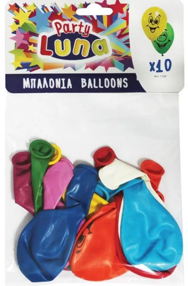 Luna Party Μπαλόνια 10 Τμχ Σε Διάφορα Χρώματα Smile (000088906)