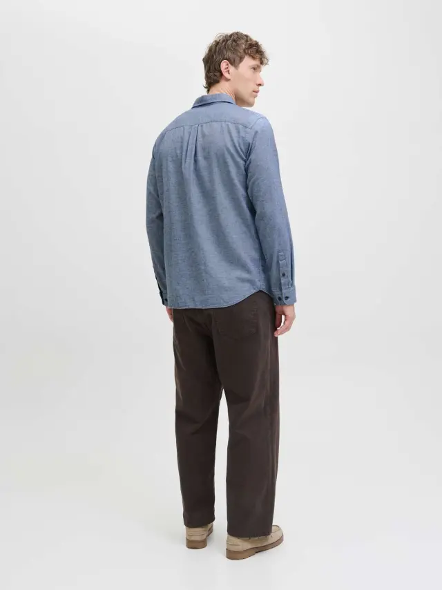 JJECLASSIC MELANGE SHIRT L/S NOOS Faded Denim 2