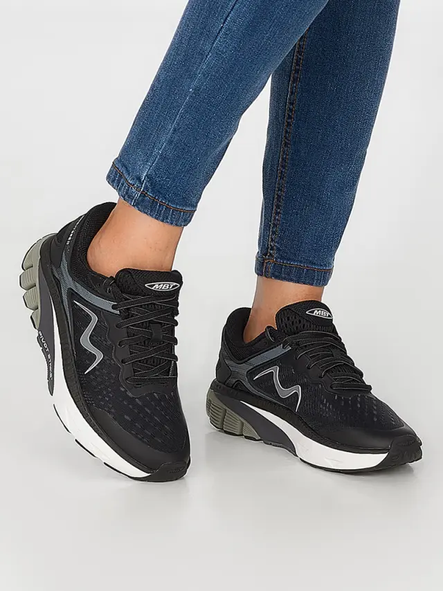 MBT Sneakers Γυναικείο ύφασμα Μαύρο MBT/1500 LACE UP BLACK 2