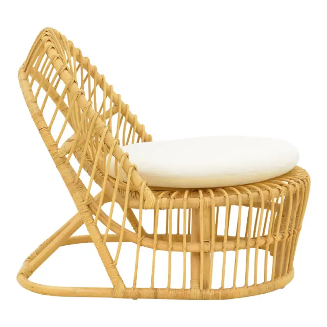 Πολυθρόνα Tromso paakoworld pe rattan σε φυσική απόχρωση με εκρού χρώμα μαξιλάρι 80x85x98εκ 3