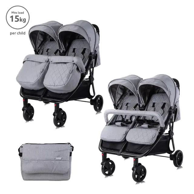Lorelli καρότσι "TWIN BABY- DUO" Grey Γκρι