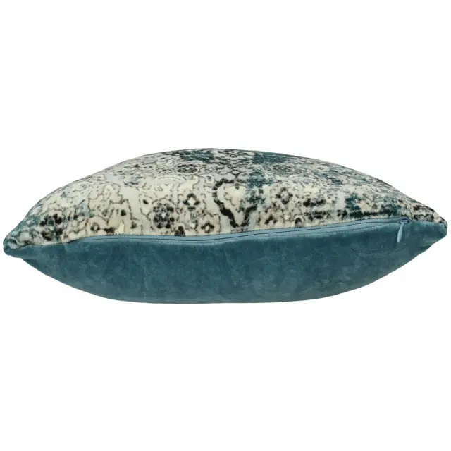 Μαξιλάρι Vintage Μπλε Βελούδο 45x45cm 3