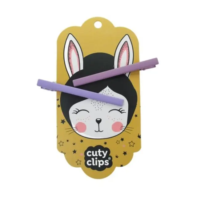 Cuty Clips Moon Rabbit Παιδικά Τσιμπιδάκια Μαλλιών 2Τεμ. No19 - Μωβ & Φούξια