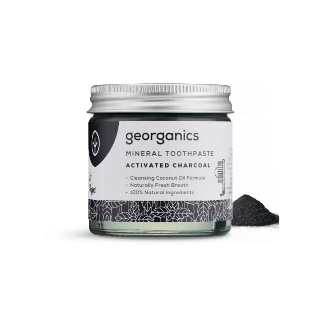 Georganics Mineral Οδοντόκρεμα Χωρίς Φθόριο, Plastic-free, με ενεργό Άνθρακα, 60ml