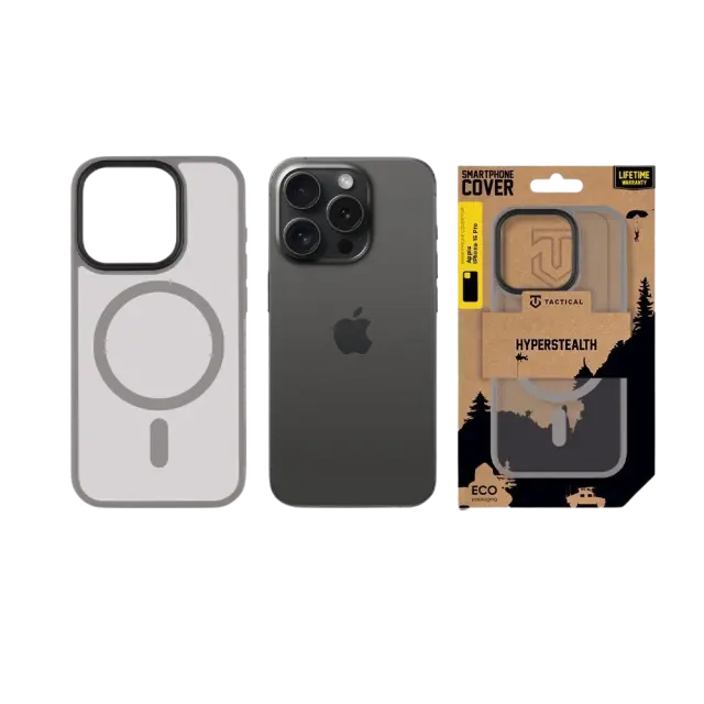 Tactical MagForce Hyperstealth Cover for Apple iPhone 15 Pro Light Grey 3