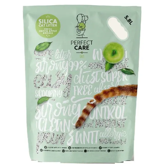 Perfect Care Άμμος Γάτας Σιλικόνης Με Άρωμα Πράσινο Μήλο 15L