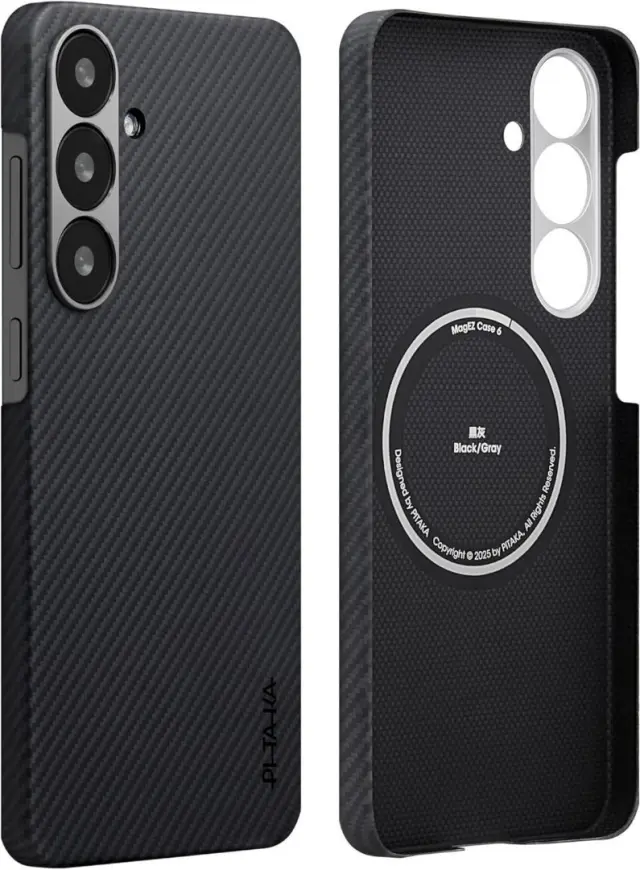 Pitaka Ultra-Slim Case, Black/Grey Twill - Sansung Galaxy S25