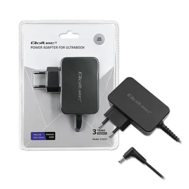 Qoltec Φορτιστής Asus 45W 19V 2.37A (51032)
