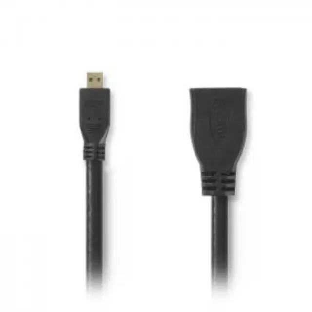 Καλώδιο High speed HDMI with Ethernet, HDMI micro αρσ. - HDMI θηλ., με επίχρυσες επαφές, 0.20m. 3