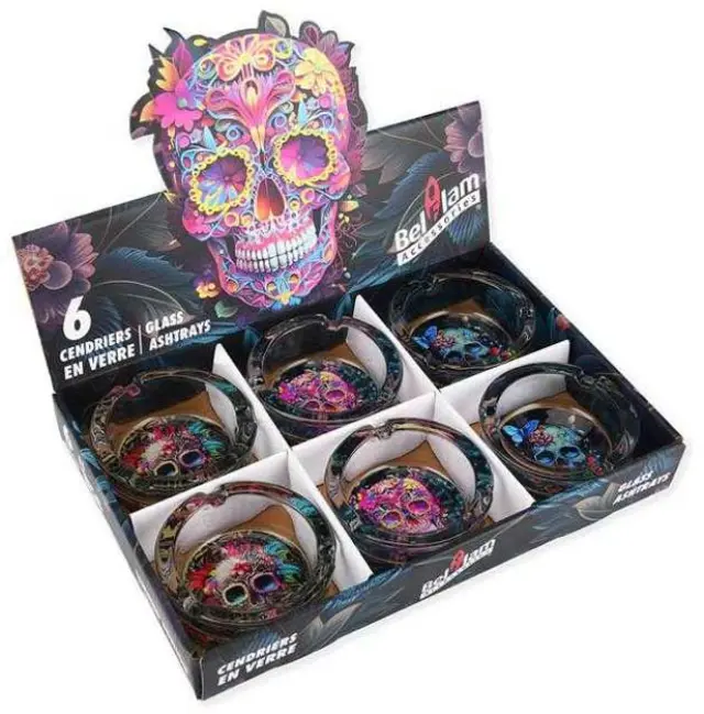 Τασάκι Γυάλινο Διαφανές Belfam - Skulls 8,5cm 2
