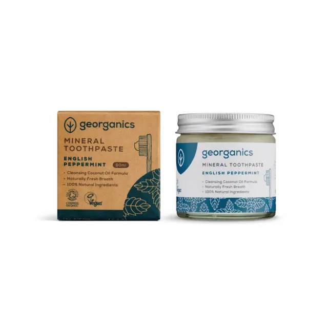 Georganics Mineral Οδοντόκρεμα Χωρίς Φθόριο, Plastic-free, με μέντα, 60ml 3