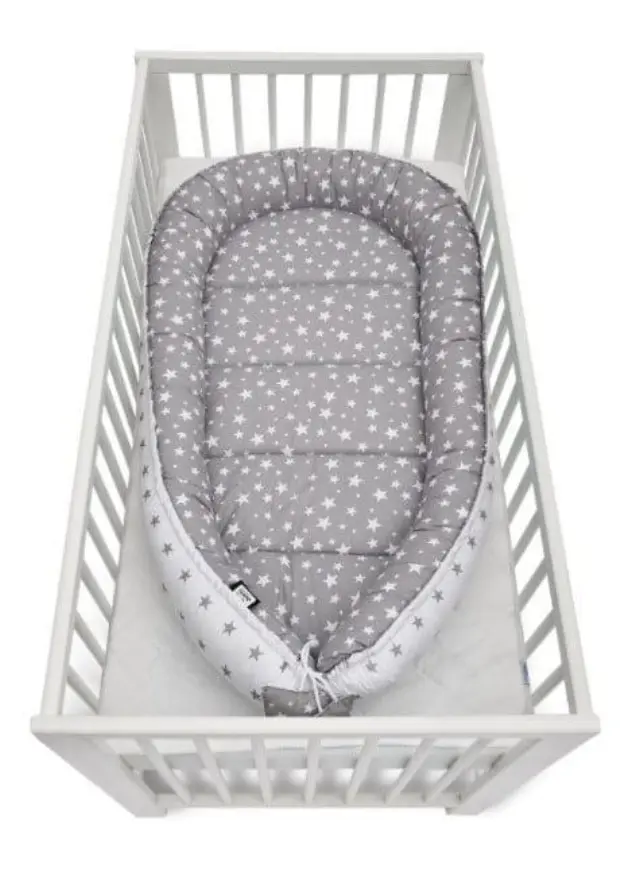 Φωλιά για Βρέφη 2 Όψεων 65x120cm Grey Stars 5907534751215 2