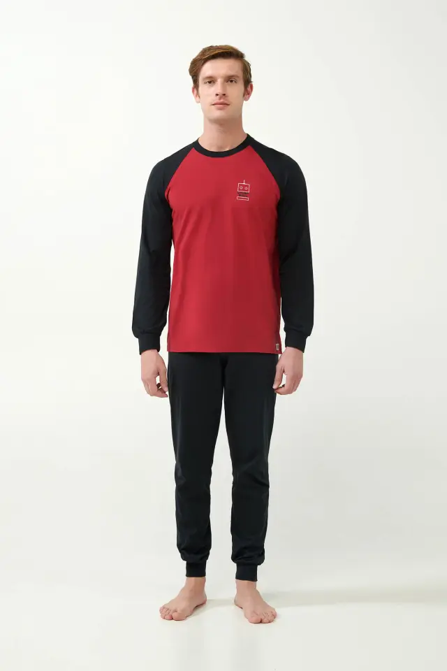 Uomo Di Vamp Ανδρική Πιτζάμα 100% Βαμβάκι S. Jersey με Μανσέτες - M