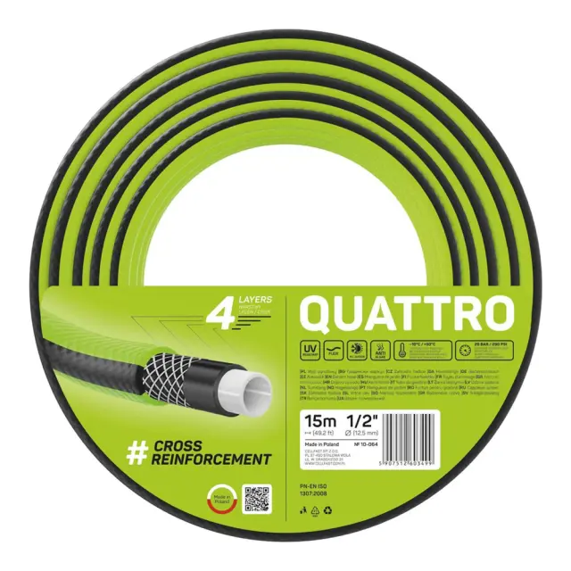 CELLFAST QUATTRO ΛΑΣΤΙΧΟ ΠΟΤΙΣΜΑΤΟΣ 4 ΣΤΡΩΣΕΩΝ 1/2" 15m