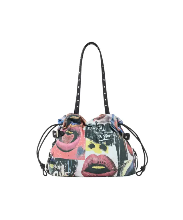 Desigual - Γυναικεία Τσάντα Ώμου Scratched Blue Lifta 26WAXA36-5016 Πολύχρωμο