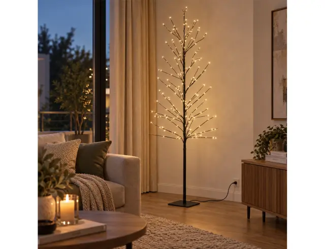 Διακοσμητικό δέντρο με 480 φωτάκια LED, χρονοδιακόπτη και ύψος 180cm - Θερμό Λευκό AX5306340