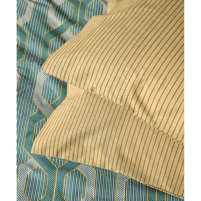 Σετ Μαξιλαροθήκες 2 Τεμαχίων Kentia Alexei 02A Mustard-Dark Green 50X70 2