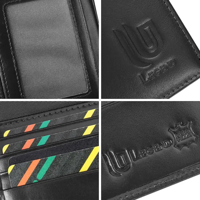 Μαύρο Δερμάτινο Ανδρικό Πορτοφόλι RFID Μεγάλης Χωρητικότητας 2