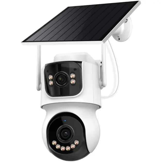 Ηλιακή Κάμερα IP WiFi ICSEE Solar 4MP 6X Zoom Mode AOV HD Επιτήρηση 24/7 Καταγραφή Ασύρματη 2MP+2MP Διπλός Φακός Ασφαλείας Ηλιακής Ενέργειας Αδιάβροχη Κάμερα Νυχτερινής Όρασης TQ9-4G icsee