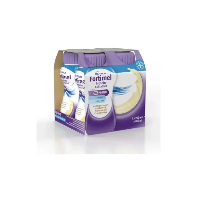 Nutricia Fortimel Protein Vanilla 18g, Υπερπρωτεϊνικό Πόσιμο Σκεύασμα με Γεύση Βανίλια 4x200ml