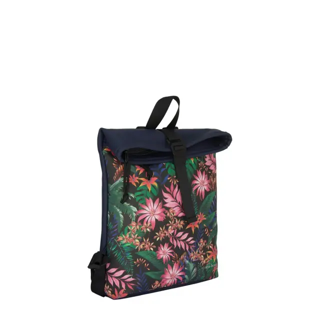 New Rebels Mart Art Roll-Top Backpack (S): Flowerpower