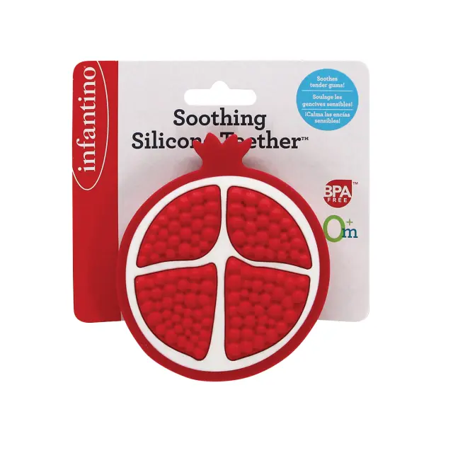 INFANTINO Soothing Silicone Teether, Pomegranate
