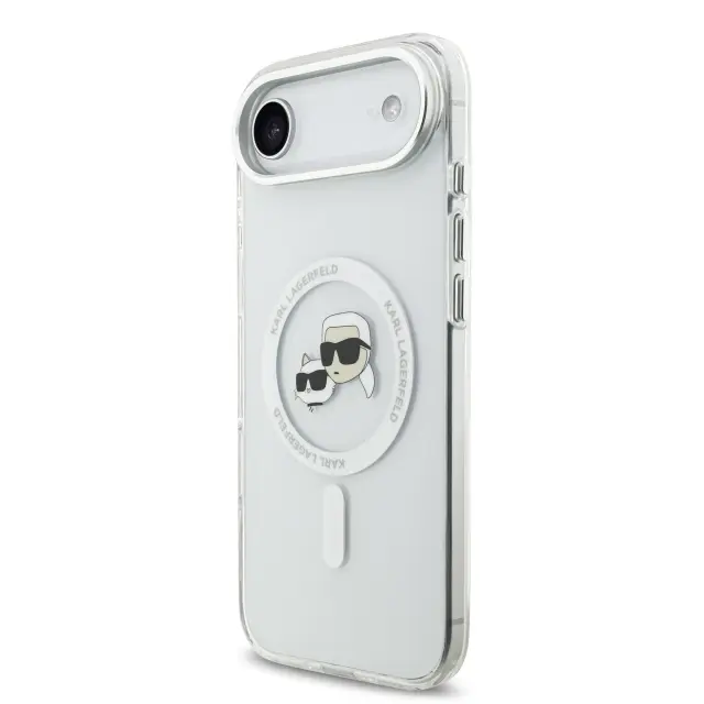 Karl Lagerfeld IML K&CH Heads Metal Frame MagSafe Case for iPhone Air Transparent 2