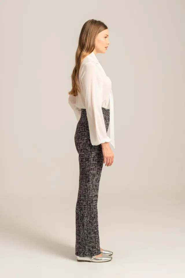 Ψηλόμεσο tweed παντελόνι σε ίσια γραμμή TALLA - XL 3
