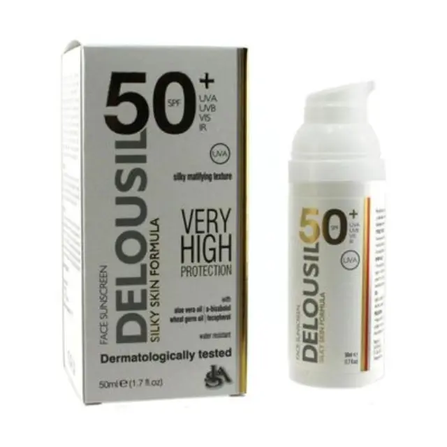 Delousil Silky Skin Formula SPF 50+ Αντηλιακή Κρέμα Προσώπου 50ml