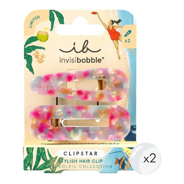 Invisibobble ΙΒ Clipstar au Soleil Dazzling Wave Κλιπ Μαλλιών Πολύχρωμα, 2 Τεμάχια