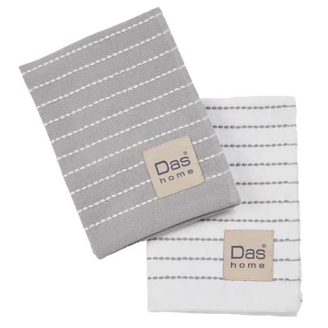 Das Home Σετ Ποτηροπανα 2Τμχ 30Χ50 0824 Grey - White Grey - White