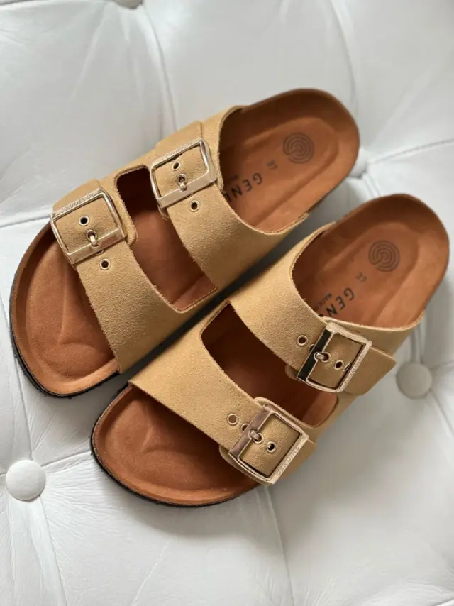 Genuins Πέδιλα Γυναικείο δέρμα Nubuck Μπεζ GEN/HAWAII PREM G104348 CAMEL 2