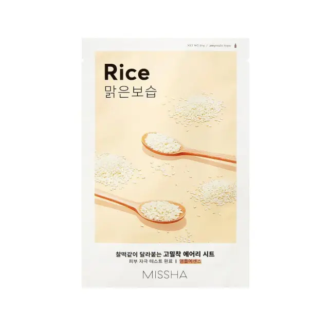 Missha Airy Fit Rice Μάσκα Προσώπου για Αναζωογόνηση / Καθαρισμό 19gr