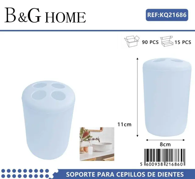 Θήκες οδοντόβουρτσας πλαστικές σε σετ 5Χ - Light Blue - 21686 2